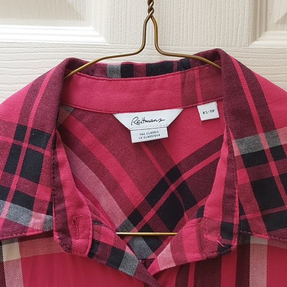 Reitmans Pink Plaid Shirt/Tunic - Picture 3 of 3
